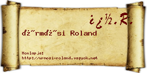 Ürmösi Roland névjegykártya