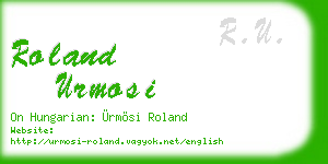 roland urmosi business card