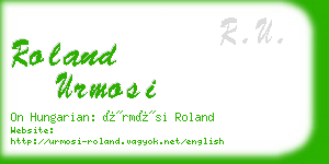 roland urmosi business card